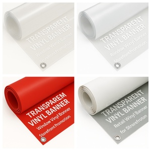 स्टोरफ्रंट प्रमोशन के लिए लोगो पोर्टेबल रिटेल विंडो डिकल विनाइल के साथ पारदर्शी कस्टम बड़े बैनर - Product Image 3