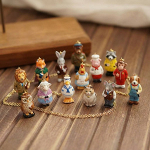 จี้ไทเทเนียมรูปการ์ตูนสัตว์น้อย เชฟหมู สิงโตครู หมีน้อย ตำรวจ สำหรับทำสร้อยคอ DIY - Product Image 4