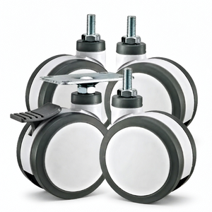 Ensemble de 4 roulettes pivotantes robustes de 4 pouces avec frein de blocage et plaque supérieure, capacité de 2200 lb pour établi - Product Image 1