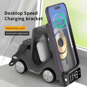 Nuevo producto Reloj despertador multifuncional 3 en 1 Soporte de escritorio de carga inalámbrica Cargador rápido Reloj magnético iPhone 15/14/13/12 - Product Image 6