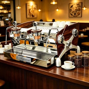 Machine à café expresso italienne professionnelle à double chaudière 2 groupes pour les cafés BY-2 - Product Image 2