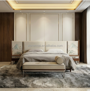 <span class=keywords><strong>Letto</strong></span> <span class=keywords><strong>matrimoniale</strong></span> moderno in stile cinese, extra large, con schienale ampio, rivestito in velluto, confortevole, con copertura morbida, <span class=keywords><strong>per</strong></span> villa - Product Image 2