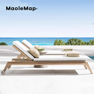 Silla de piscina al aire libre <span class=keywords><strong>tumbona</strong></span> de playa muebles de teca <span class=keywords><strong>Salon</strong></span> de jardin tumbonas camas de día strandkorb sillas de jardín de ratán muebles de hotel - Product Image 5