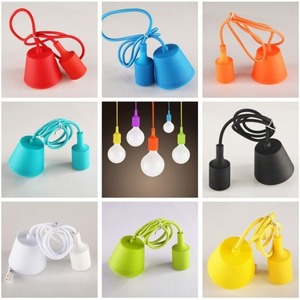 Lámpara Colgante Minimalista Macaron E27 <span class=keywords><strong>de</strong></span> Silicona para Alimentos Frescos, Venta al por Mayor Transfronteriza Directa <span class=keywords><strong>de</strong></span> Fabricante, Colorida, Estilo Caramelo, Memphis - Product Image 1
