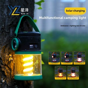 Linterna Solar Impermeable IP65 para Acampar al Aire Libre, LED, <span class=keywords><strong>5</strong></span> Modos, Banco de Energía, Carga Tipo-C, Luz de Emergencia para Tienda de Campaña - Product Image 2