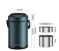 Grande capacité 304 acier inoxydable 1.6L Thermos Boîte à lunch Conteneurs de stockage de soupe alimentaire Flacons à vide Boîte à bento portable