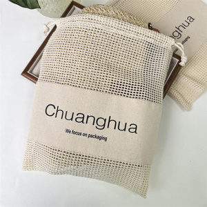 Bolsa de Malla de Algodón Orgánico con Cordón y Logotipo Personalizado, Reutilizable y Lavable, para Libros y Compras - Product Image 2