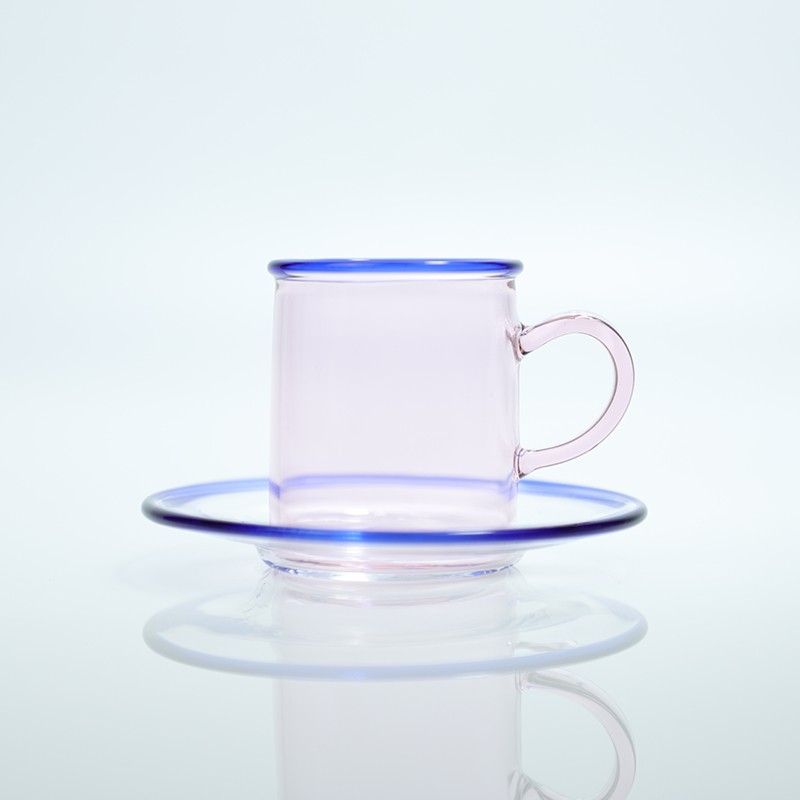 Dark blue borocilicate tea glass cup set
