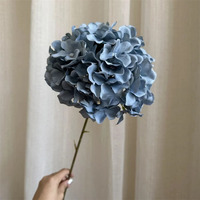 Usine En Gros Bleu Hortensia Fleur Artificielle Tige Unique Boule Forme pour Hôtel Décor Graduation ou Halloween Occasions