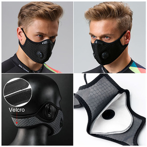 Bụi-Chống Neoprene nửa mặt trượt tuyết mặt nạ đi xe đạp xe đạp đào tạo Mạng che mặt Than hoạt tính lọc lưới vải cho thể thao ngoài trời câu cá - Product Image 4