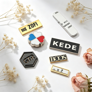 Wholesale Custom Engraved Metal Brand <b>Name</b> <b>Tag</b> Personalized Embossed Metal Logo Label for Clothing Scarves Shoe Garment - Product Image 2