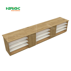 Escritorio de cajero de supermercado Mostrador de pago rojo con soporte de bolsa oculto disponible para la venta - Product Image 4