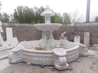 Fontaine de jardin antique en marbre, fontaine extérieure naturelle en marbre, fontaine avec statue de femme