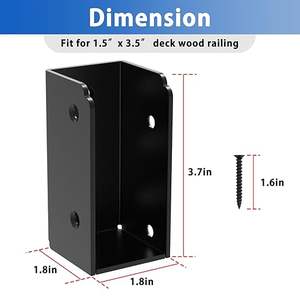 2x4 Deck Railing <strong>Brackets</strong>, Heavy Duty <strong>Fence</strong> and Stair Railing Connectors for Wood <strong>Post</strong> and Decking Installation - Product Image 3