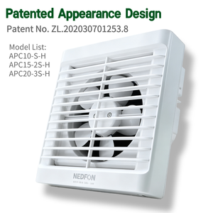Ventilador de Extracción para Montaje en Ventana NEDFON APC10‑S‑H APC15‑2S‑H APC20‑3S‑H, 220V 50Hz para Baño, Cocina, Reemplazo de HVAC, Ventilación - Product Image 1