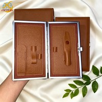 Étui de manucure en cuir véritable Nano avec fermoir à boucle en métal, 7 pouces, portable, pour le rangement des outils de manucure et de pédicure