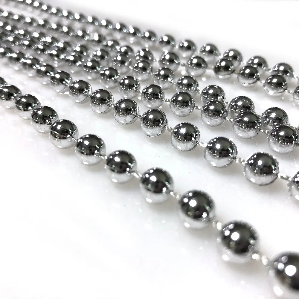 St. Patrick's Metallic Ball Chain MOT Throw Beads 33''6mm Mardi Gras Beads Christmas Dublin Irish Festival Decoration Necklace