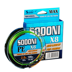 สายเบ็ดตกปลา Sodoni Braided Pe Line X8 100ม. 2.0 32ปอนด์ ความแข็งแรงสูง - Product Image 1