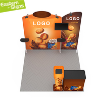Vente en gros de kiosque d'exposition modulaire portable avec logo personnalisé, salle en direct et exposition commerciale avec cadre en aluminium pour la publicité
