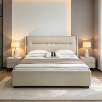 Lit rembourré en bois massif, luxueux, confortable et moderne, écologique et durable pour les chambres d'appartements modernes