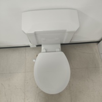 Abattant de toilette rond en PP avec lavage arrière et féminin, fermeture douce, installation facile