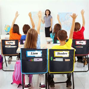 Bolsillos para Sillas de Aula, Paquete de 1 Organizador de Respaldo de Silla, Organizador de Asiento con Ranura para Etiquetas, Almacenamiento para Estudiantes - Product Image 3