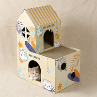Vente en gros directe usine, Maison pour chat ondulée couleur macaron personnalisée, Style INS mignon, Lit pour animaux de compagnie best-seller pour l'exportation