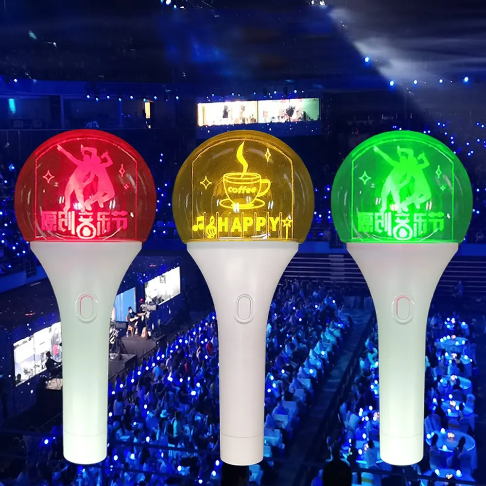 2023 New Concert Kpop LED Light Stick 15 Colors Changing Acrylic LED Glow Stick Remote Control Glowing Stick For Party Halloween