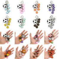 Portachiavi 3D in PVC a Forma di Pallone da Calcio, Accessori Kawaii per Borse Sportive, Multicolore, per Adolescenti