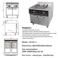 Kompor dapur Anti karat, kompor dapur Stainless Steel vertikal Double Fryer Anti korosi dengan kinerja penggorengan terus menerus dan Oven