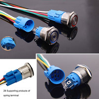 22mm 25mm 4PIN Haute Courant 5A Bouton Métal Interrupteur 220v Max Tension Circulaire En Acier Inoxydable Bouton Poussoir Momentané Interrupteur