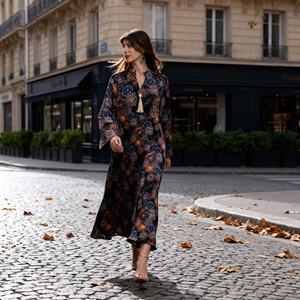 Elegant Hot-fix Rhinestones Polyester Modest Abaya Dress for Muslim Women Custom Party <b>Evening</b> Occasion - Product Image 4