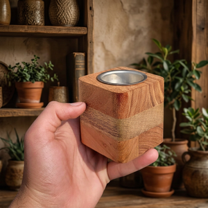 Quemador de Incienso de Madera Hecho a Mano, Cubo de Madera de Ciprés, Soporte Aromático, Decoración para Todas las Estaciones, Diseño Único, Novedad, Decoración para Ramadán y Eid - Product Image 1