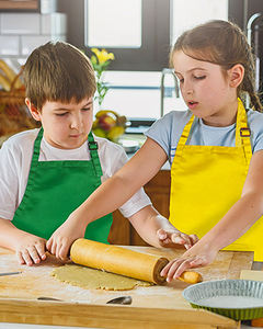 キッズシェフ帽子エプロン年齢5-12キッズエプロン男の子のための子供女の子の料理ベーキング絵画着用昇華印刷カスタムロゴ - Product Image 5