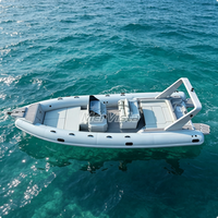 Bateau pneumatique de luxe RIB860 de 28 pieds, console centrale, coque en fibre de verre à fond en V profond, bateau pneumatique Hypalon Orca avec auvent amovible
