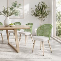 Chaise de balcon extérieure ergonomique légère et respirante en tressage de corde, personnalisable OEM/ODM avec impression par transfert