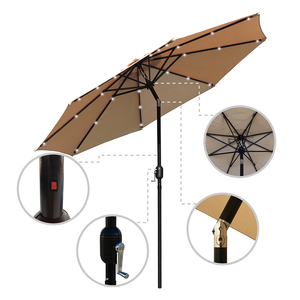 Venta al por mayor retro bohemio LED Patio paraguas gran jardín terraza sombrilla impermeable al aire libre playa sombrilla <span class=keywords><strong>para</strong></span> hoteles del proveedor mejor - Product Image 6