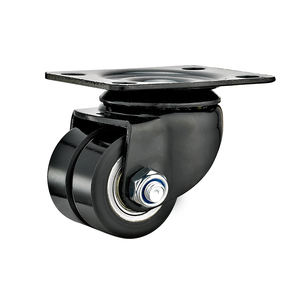 2 Zoll Oberplatten-Lenkrolle Mittelschwerlast Eisenkern Schwarzes <span class=keywords><strong>PU</strong></span> Doppelrad für Handwagen & Leichte Industrieanlagen - Product Image 2