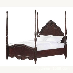 <span class=keywords><strong>Lit</strong></span> de style mid-century solide <span class=keywords><strong>avec</strong></span> grande tête de <span class=keywords><strong>lit</strong></span> en bois de noyer, design traditionnel - Product Image 6
