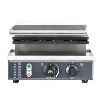 Machine à gaufres et hot-dogs électrique commerciale 220V, antiadhésive, thermostat réglable, haute productivité pour restaurants et hôtels