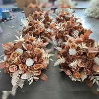 Boule de fleurs artificielles EG-ABFB3, très tendance, thème automne, centre de table floral, décoration événementielle, décor de mariage en terre cuite