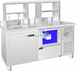 Mostrador de <span class=keywords><strong>Bar</strong></span> eléctrico comercial de acero inoxidable para restaurante de Hotel para refrigeración de mesa de trabajo de agua de té de burbujas de té de leche - Product Image 5