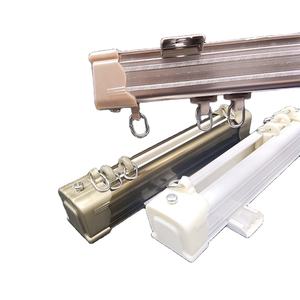 F004 Usine En Gros 1M à 6.7M Carré Rideau Poteau Dent Blanc champagne Coulissant En Aluminium Rideau <span class=keywords><strong>Rail</strong></span> <span class=keywords><strong>Rail</strong></span> - Product Image 1