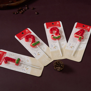 Bougies d'anniversaire personnalisées à thème pastèque en cire de paraffine imprimées UV avec numéro pour animaux de compagnie, enfants, fêtes, mariages, Noël, non toxiques - Product Image 4