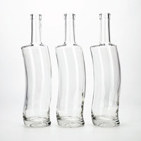 Bouteille en verre Vista Luxury High Flint Boston Shape 750ml 700ml pour spiritueux, whisky, rhum, tequila, vodka, brandy, logo personnalisé