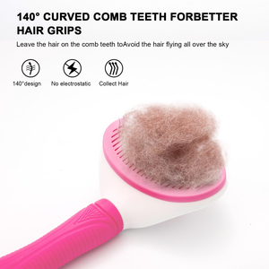Self Cleaning Dog Bath Grooming <b>Pet</b> Slicker <b>Brush</b> and Combs Easy to Use Plastic Simple Design Dog Hair Remover - Product Image 3