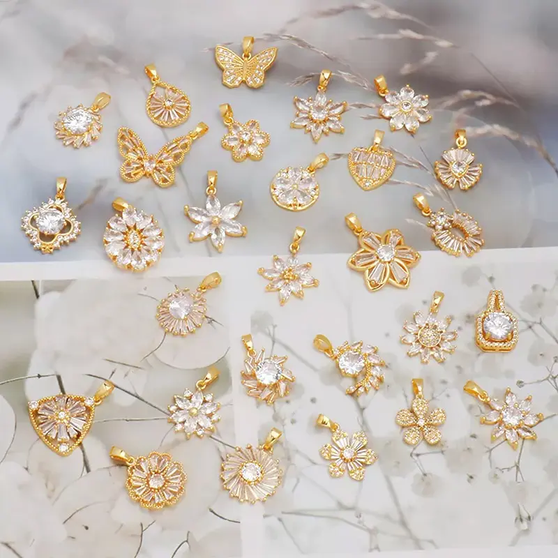 Gold Plated Jewelry Pendants Plated Custom Diamond 18K Zircon Fashion For Butterfly 24K Women High Quality Pendant