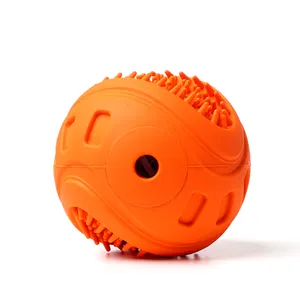 Huisdier Speelgoed Oranje Rubber Bite Weerstand Tanden Schoon Piepende Hond Bal Speelgoed Chew Giggle Bal Hond Rollende Bal Met Geluid