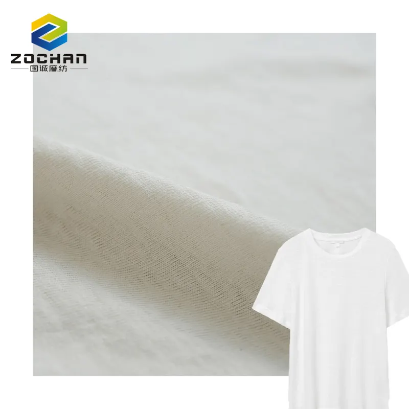 Factory 55/45 Linen Cotton Single Jersey Anti-Odor Breathable Fabric For T Shirt Costume Clothes