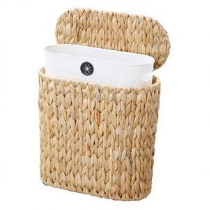 <span class=keywords><strong>Cubo</strong></span> de <span class=keywords><strong>Basura</strong></span> de Mimbre y Ratán para Baño con Tapa, Delgado y <span class=keywords><strong>Estrecho</strong></span>, con Forro Extraíble y Sellado Antiolores, 3 Galones, para Espacios Pequeños - Product Image 1